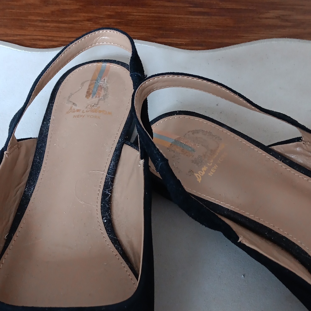 Sam Edelman Preloved Black Suade Slingback Size 7.5. - Picture 2 of 7